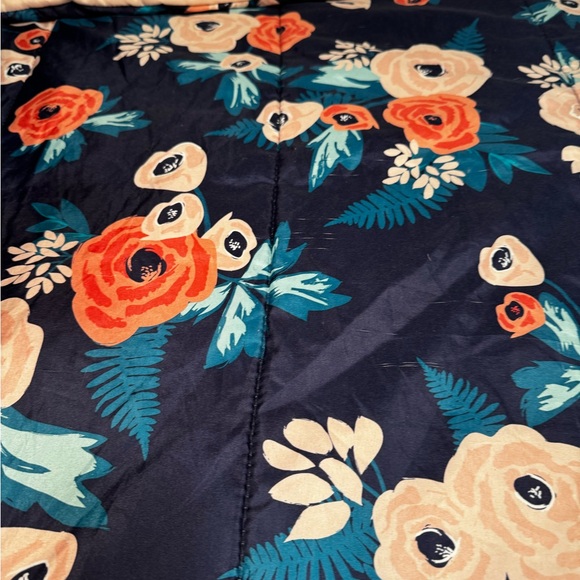 Floral Comforter Set in Navy and pink - Picture 4 of 7